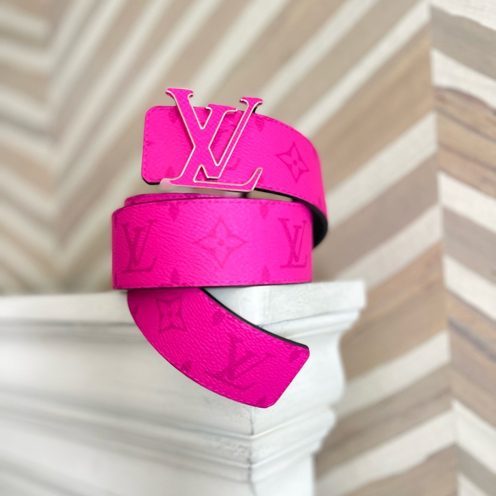 Louis Vuitton Pink Taigarama Reversible belt